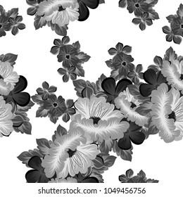 seamless pattern of flowers. For your fabric design, greeting, invitation. For wedding, party, birthday, holiday Vector illustration