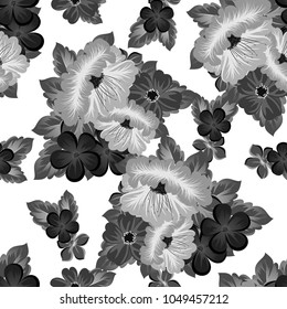 seamless pattern of flowers. For your fabric design, greeting, invitation. For wedding, party, birthday, holiday Vector illustration