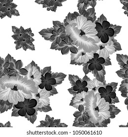 seamless pattern of flowers. For your fabric design, greeting, invitation. For wedding, party, birthday, holiday Vector illustration