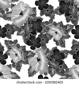 seamless pattern of flowers. For your fabric design, greeting, invitation. For wedding, party, birthday, holiday Vector illustration