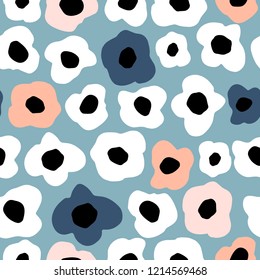 Seamless pattern with flowers,palm branch, leaves. Creative floral texture. Great for fabric, textile Vector Illustration