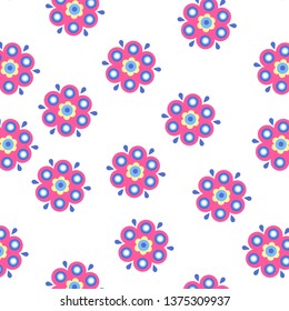 seamless pattern ,flowers,stylized , isolated on white background,vector