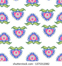 seamless pattern ,flowers,stylized , isolated on white background,vector