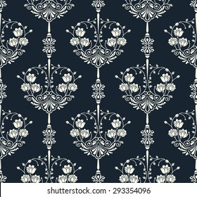 Seamless pattern with flowers,vector floral illustration in luxury style.