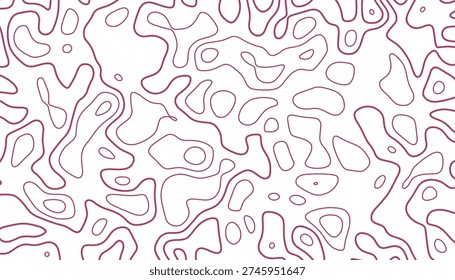 Seamless pattern of flowing magenta lines on white background