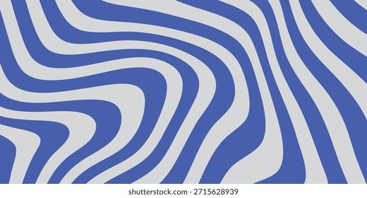 Un patrón sin fisuras de rayas onduladas y fluidas en azul vibrante y blanco roto, creando un diseño abstracto dinámico y visualmente atractivo.
