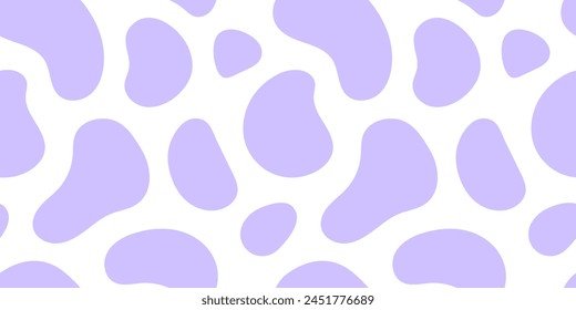 Seamless Pattern with Fluid elements. Cow Skin Background. Pastel abstract shapes. Trendy dynamic elements. Liquid elements for minimal banner, logo, social post. Blob shapes are organic.