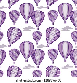Seamless pattern with flying balloons