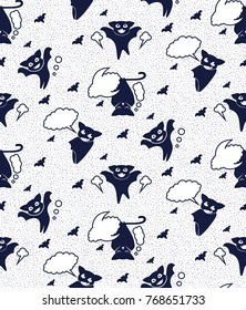 Seamless pattern of  flying bats
