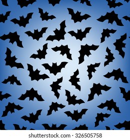 Seamless pattern with flying bats. Halloween background.