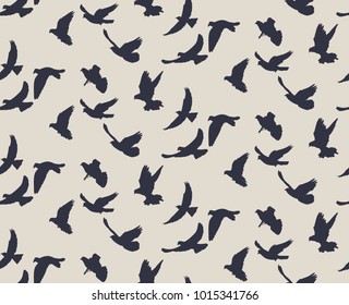 seamless pattern with a pattern of flying birds