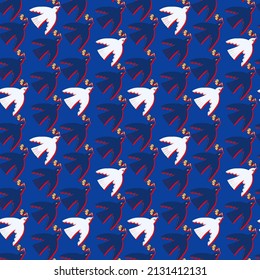 Seamless pattern with flying birds