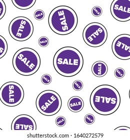 Seamless pattern with flying circle sale tags