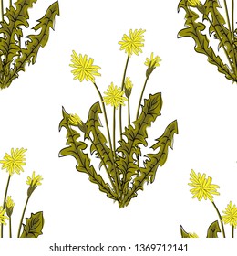 seamless pattern. Flying of dandelion seeds. Stylish repeating texture. vector