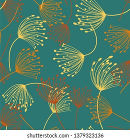 seamless pattern. Flying of dandelion seeds. Stylish repeating texture. vector