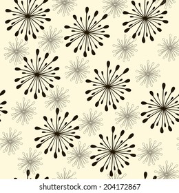 seamless pattern. Flying of dandelion seeds. Stylish repeating texture. vector
