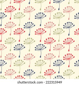 seamless pattern. Flying of dandelion seeds. Stylish repeating texture. vector
