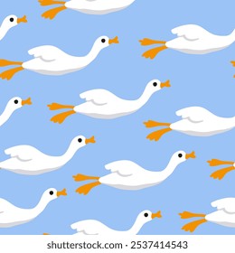 seamless pattern with flying goose. element for poster design print postcard banner wallpaper wrapping backdrop background textile