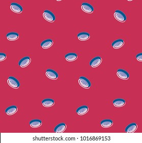 seamless pattern with flying spirals in white red and blue