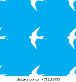 seamless pattern flying swallows turquoise
