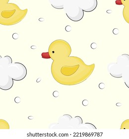 seamless pattern with foam and duck