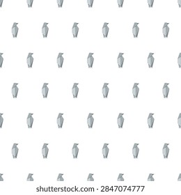 Seamless pattern with folded paper origami penguin, perfect for kids' products, nursery decor, stationery and craft-themed textile design.