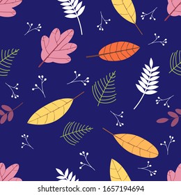 Seamless pattern, foliage background. - Vector.