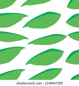 Seamless pattern, foliage. Big green tree leaves 