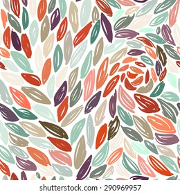 Seamless pattern with  foliage on white