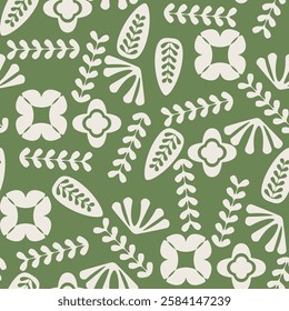 Seamless pattern folk flower motif textile design floral ornament print design  floral and leaf pattern.