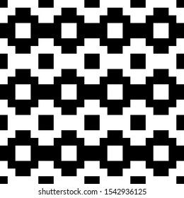 Seamless pattern. Folk image. Ethnic background. Inca crosses, squares ornament. Tribe motif. Tribal wallpaper. Ancient mosaic. Digital paper, web design, ethnical textile print. Vector artwork.