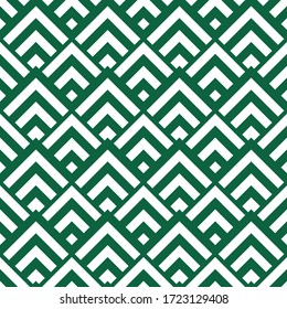 Seamless pattern. Folk motif. Brackets, checks wallpaper. Geometric background. Chevrons, rhombuses ornament. Textile print, web design, abstract backdrop. Curves, polygons illustration. Vector art.