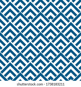 Seamless pattern. Folk motif. Geometric background. Chevrons, rhombuses ornament. Textile print, web design, abstract backdrop. Curves, polygons illustration. Brackets, checks wallpaper. Vector art.