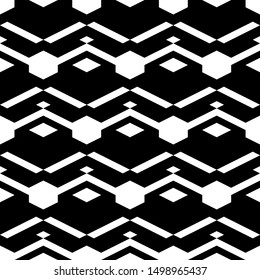 Seamless pattern. Folk motif. Rhombuses, parallelograms, figures ornament. Ethnic wallpaper. Simple shapes background. Geometric backdrop. Digital paper, textile print, web design, abstract. Vector.