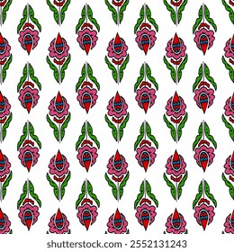 Seamless pattern. Folk ornament. Pattern in hand drawn style
