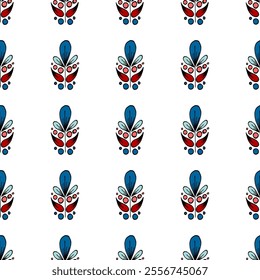 Seamless pattern. Folk ornament. Pattern in hand drawn style
