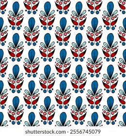 Seamless pattern. Folk ornament. Pattern in hand drawn style