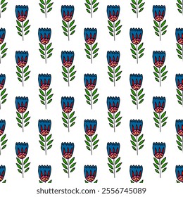 Seamless pattern. Folk ornament. Pattern in hand drawn style