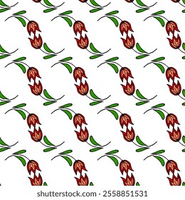 Seamless pattern. Folk ornament. Pattern in hand drawn style