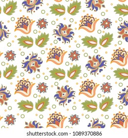 Seamless Pattern FOLK ORNAMENT this is a vector illustration for scrapbooking, decor and printing