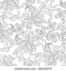 seamless pattern with folkloric flowers