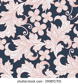 seamless pattern with folkloric flowers