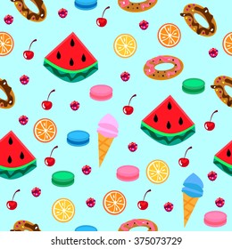 Seamless pattern with food