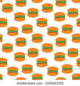 seamless pattern food background. Burger seamless pattern
