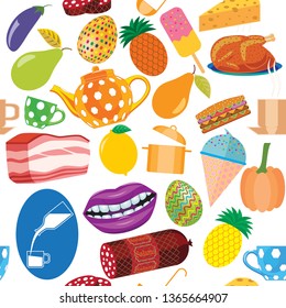 Seamless pattern with food. For children's textiles and Wallpapers.