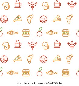 Seamless pattern with food elements