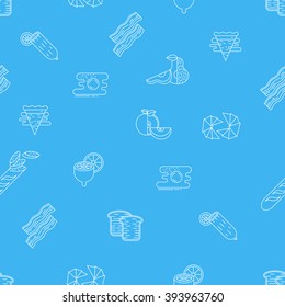 seamless pattern of food icons 