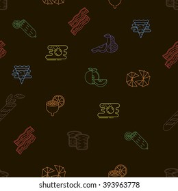 seamless pattern of food icons 