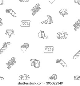 seamless pattern with food icons 