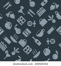 Seamless pattern with food items